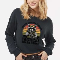 Forage Around And Find Out Tactical Trash Panda Funny Raccoon Meaningful Gift Cropped Pullover Crew