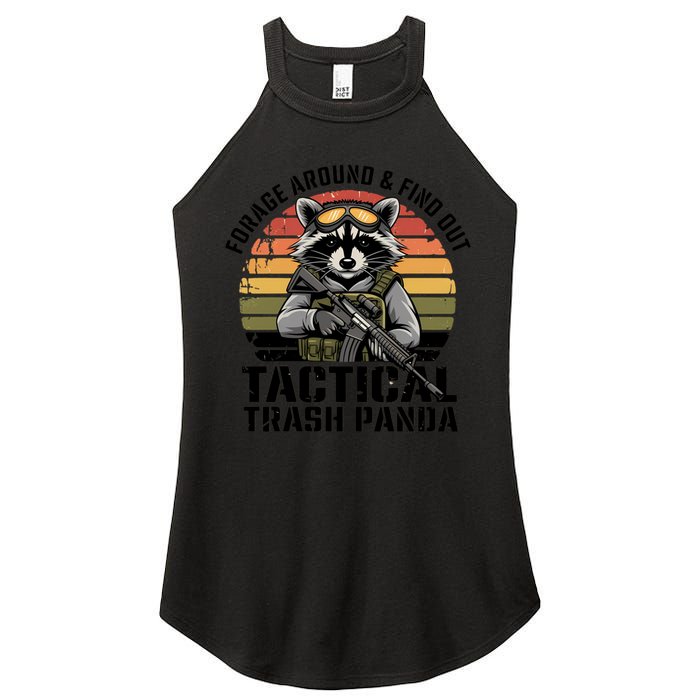 Forage Around And Find Out Tactical Trash Panda Funny Raccoon Meaningful Gift Women's Perfect Tri Rocker Tank