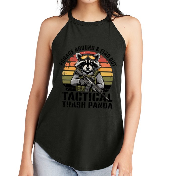 Forage Around And Find Out Tactical Trash Panda Funny Raccoon Meaningful Gift Women's Perfect Tri Rocker Tank