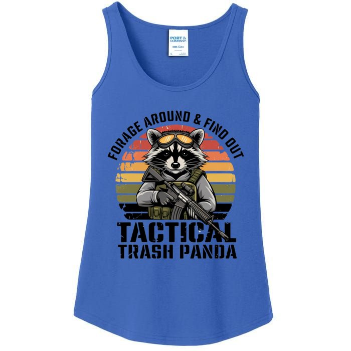 Forage Around And Find Out Tactical Trash Panda Funny Raccoon Meaningful Gift Ladies Essential Tank