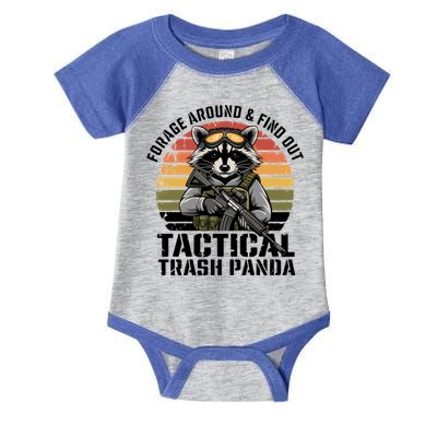 Forage Around And Find Out Tactical Trash Panda Funny Raccoon Meaningful Gift Infant Baby Jersey Bodysuit