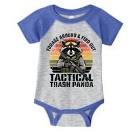 Forage Around And Find Out Tactical Trash Panda Funny Raccoon Meaningful Gift Infant Baby Jersey Bodysuit