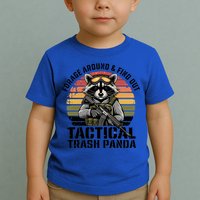 Forage Around And Find Out Tactical Trash Panda Funny Raccoon Meaningful Gift Toddler T-Shirt