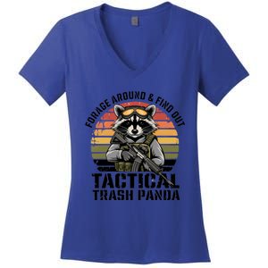 Forage Around And Find Out Tactical Trash Panda Funny Raccoon Meaningful Gift Women's V-Neck T-Shirt