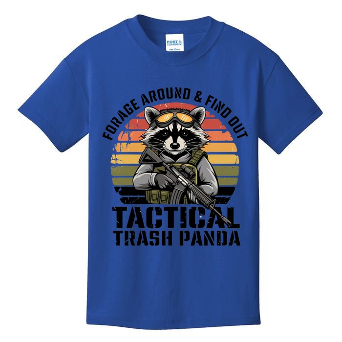Forage Around And Find Out Tactical Trash Panda Funny Raccoon Meaningful Gift Kids T-Shirt