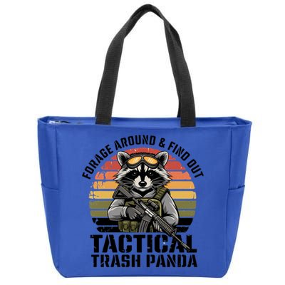 Forage Around And Find Out Tactical Trash Panda Funny Raccoon Meaningful Gift Zip Tote Bag