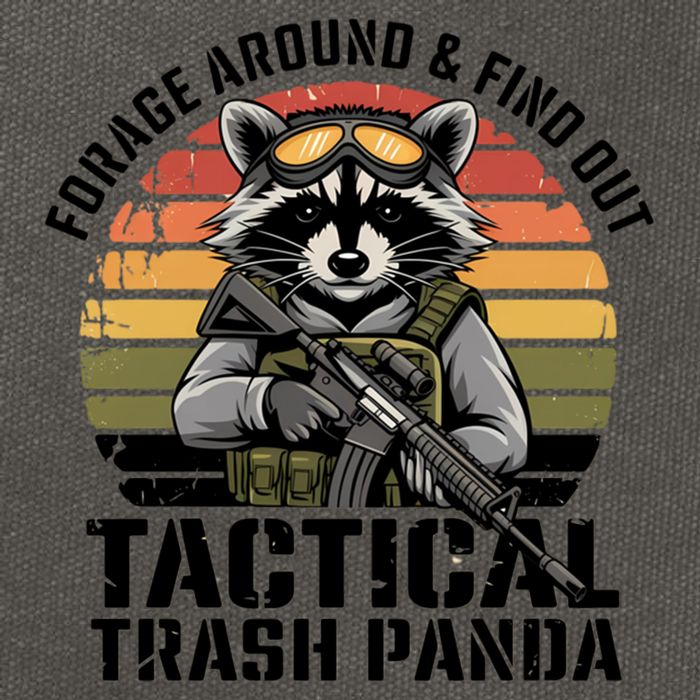 Forage Around And Find Out Tactical Trash Panda Funny Raccoon Meaningful Gift Cotton Canvas Backpack