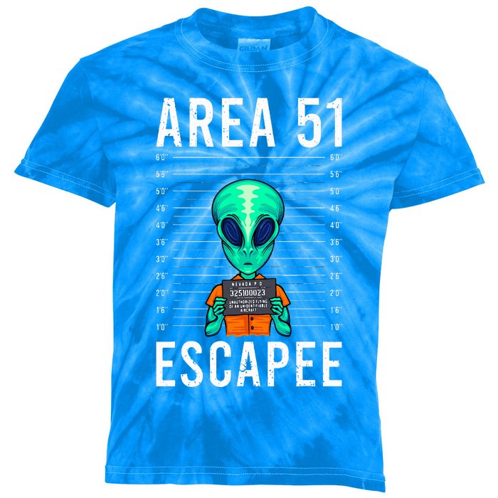 Funny Alien Art Alien Lover Area 51 Escapee Alien Kids Tie-Dye T-Shirt