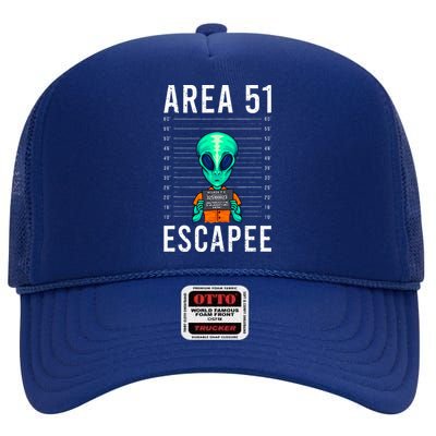 Funny Alien Art Alien Lover Area 51 Escapee Alien High Crown Mesh Back Trucker Hat