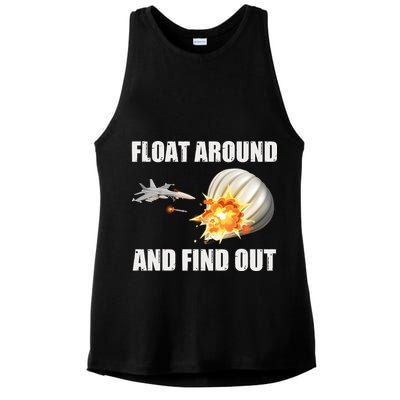 Float Around And Find Out Military Jet Shooting Balloon Ladies PosiCharge Tri-Blend Wicking Tank