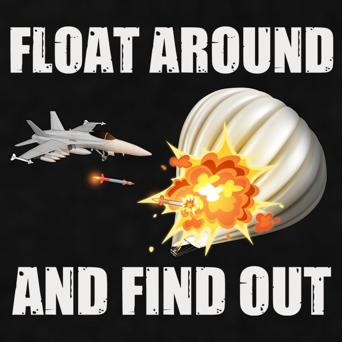 Float Around And Find Out Military Jet Shooting Balloon Ladies PosiCharge Tri-Blend Wicking Tank