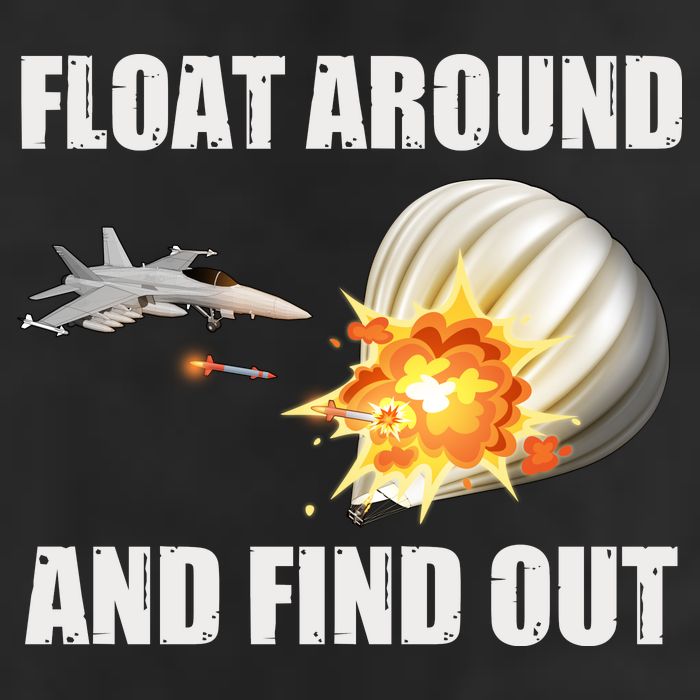 Float Around And Find Out Military Jet Shooting Balloon Garment-Dyed Fleece Hoodie