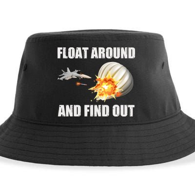 Float Around And Find Out Military Jet Shooting Balloon Sustainable Bucket Hat