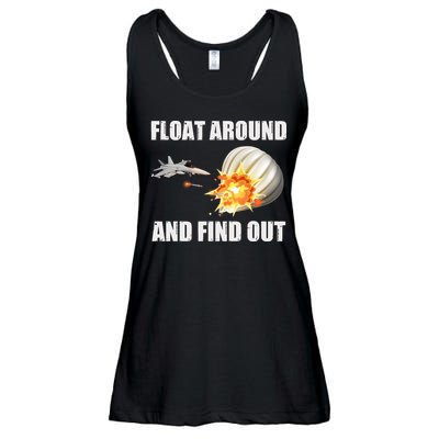Float Around And Find Out Military Jet Shooting Balloon Ladies Essential Flowy Tank