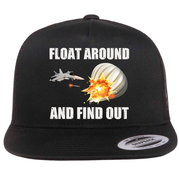 Float Around And Find Out Military Jet Shooting Balloon Flatbill Hat