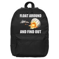 Float Around And Find Out Military Jet Shooting Balloon 16 in Basic Backpack