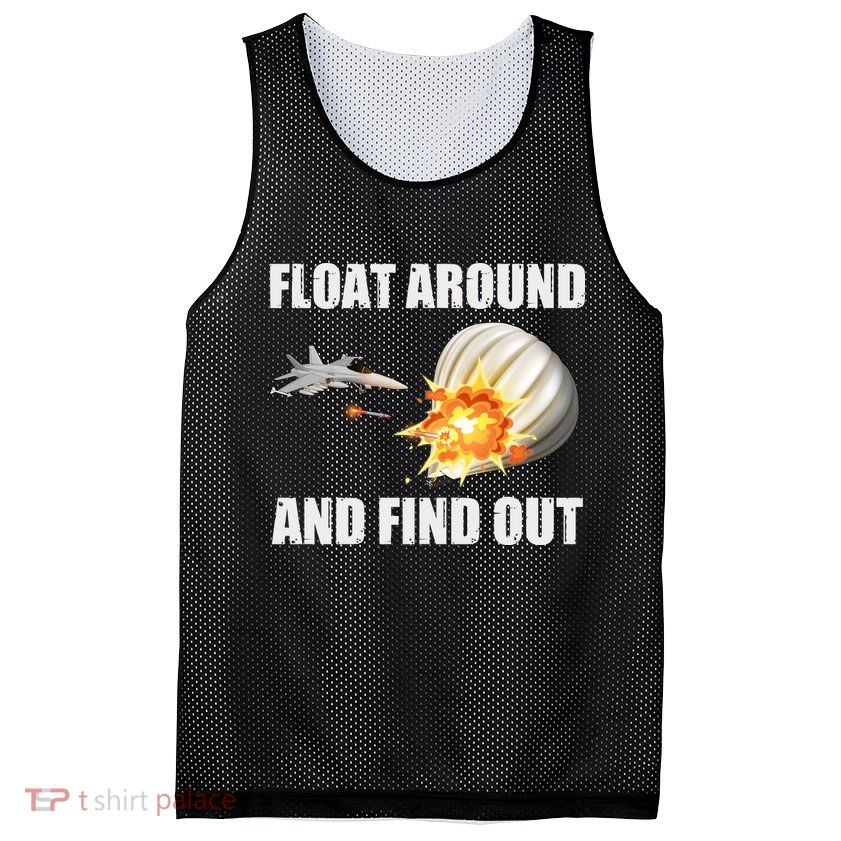 Float Around And Find Out Military Jet Shooting Balloon Mesh Reversible Basketball Jersey Tank