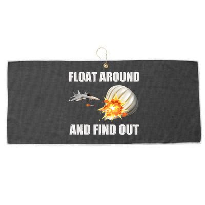 Float Around And Find Out Military Jet Shooting Balloon Large Microfiber Waffle Golf Towel