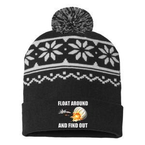 Float Around And Find Out Military Jet Shooting Balloon USA-Made Snowflake Beanie