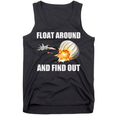 Float Around And Find Out Military Jet Shooting Balloon Tank Top