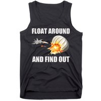 Float Around And Find Out Military Jet Shooting Balloon Tank Top