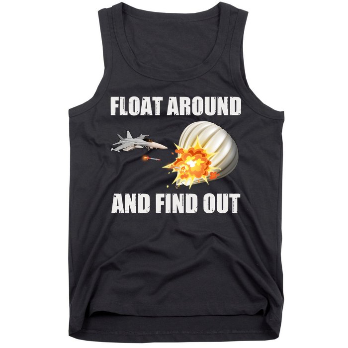 Float Around And Find Out Military Jet Shooting Balloon Tank Top
