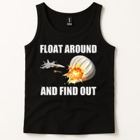 Float Around And Find Out Military Jet Shooting Balloon Tank Top