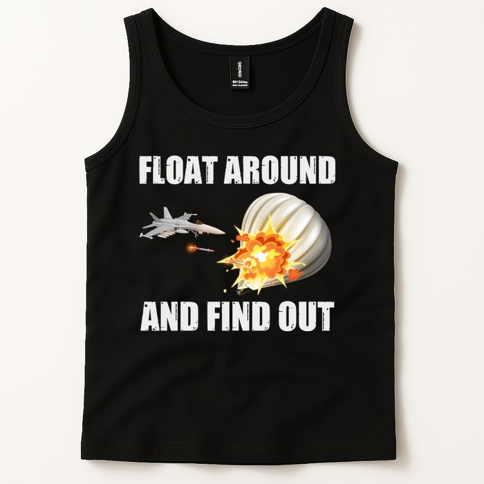 Float Around And Find Out Military Jet Shooting Balloon Tank Top