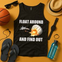Float Around And Find Out Military Jet Shooting Balloon Tank Top