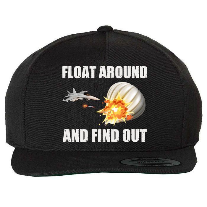 Float Around And Find Out Military Jet Shooting Balloon Wool Snapback Cap