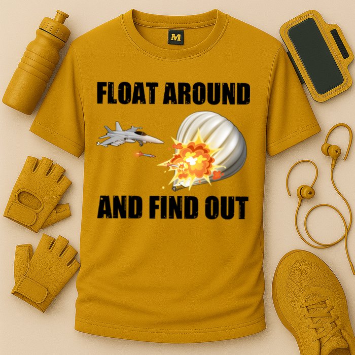 Float Around And Find Out Military Jet Shooting Balloon Performance Shirt