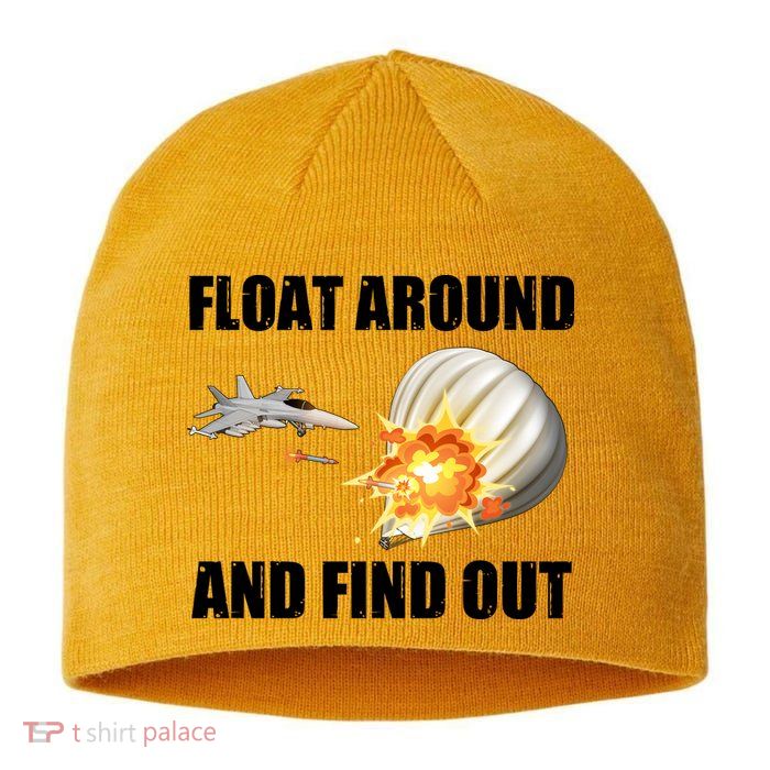 Float Around And Find Out Military Jet Shooting Balloon Sustainable Beanie
