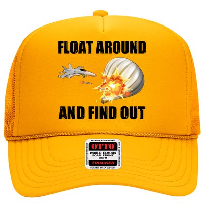 Float Around And Find Out Military Jet Shooting Balloon Trucker Hat