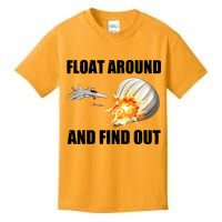 Float Around And Find Out Military Jet Shooting Balloon Kids T-Shirt