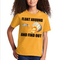 Float Around And Find Out Military Jet Shooting Balloon Kids T-Shirt