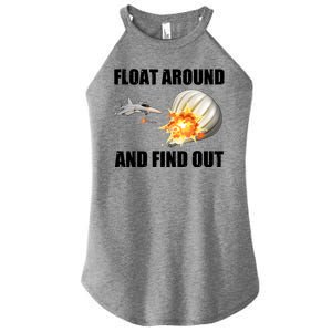 Float Around And Find Out Military Jet Shooting Balloon Women's Perfect Tri Rocker Tank