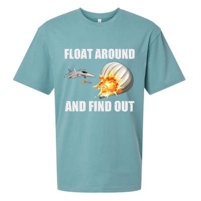 Float Around And Find Out Military Jet Shooting Balloon Sueded Cloud Jersey T-Shirt