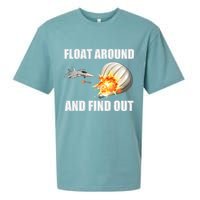 Float Around And Find Out Military Jet Shooting Balloon Sueded Cloud Jersey T-Shirt