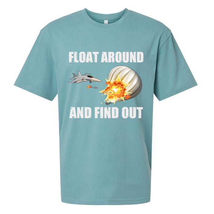 Float Around And Find Out Military Jet Shooting Balloon Sueded Cloud Jersey T-Shirt