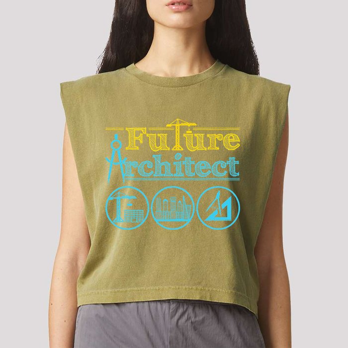 Future Architect Architecture Lover Garment-Dyed Women's Muscle Tee