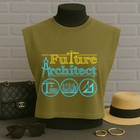 Future Architect Architecture Lover Garment-Dyed Women's Muscle Tee