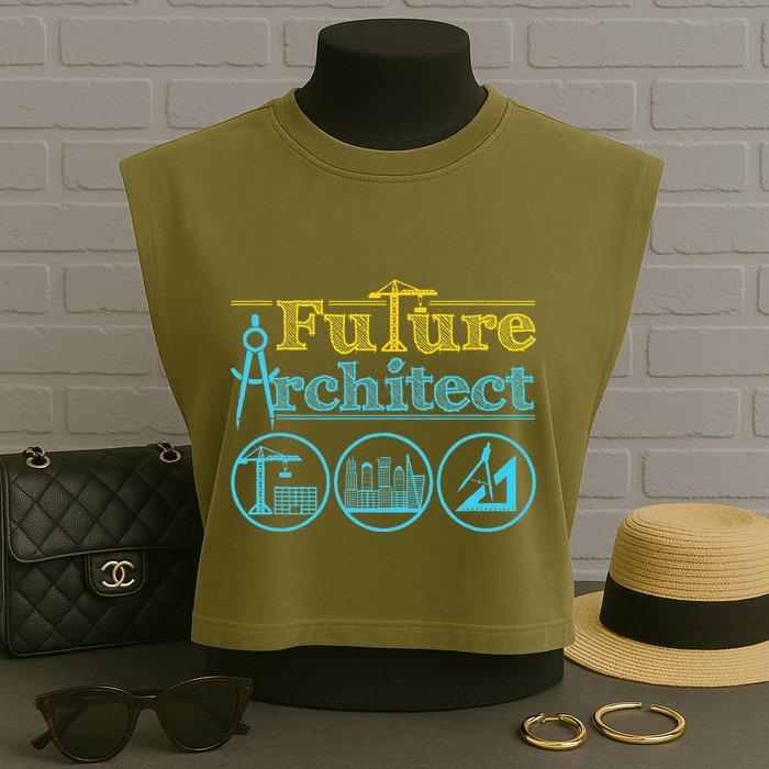Future Architect Architecture Lover Garment-Dyed Women's Muscle Tee