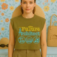 Future Architect Architecture Lover Garment-Dyed Women's Muscle Tee
