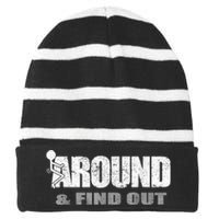 Fuck Around And Find Out Striped Beanie with Solid Band