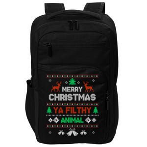 Funny Alone At Home Movies Merry Christmas You Filty Animal Gift Impact Tech Backpack