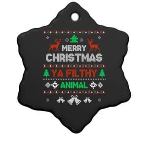 Funny Alone At Home Movies Merry Christmas You Filty Animal Gift Ceramic Star Ornament