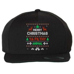 Funny Alone At Home Movies Merry Christmas You Filty Animal Gift Wool Snapback Cap