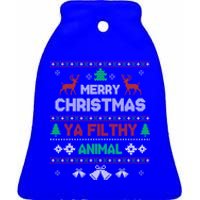 Funny Alone At Home Movies Merry Christmas You Filty Animal Gift Ceramic Bell Ornament