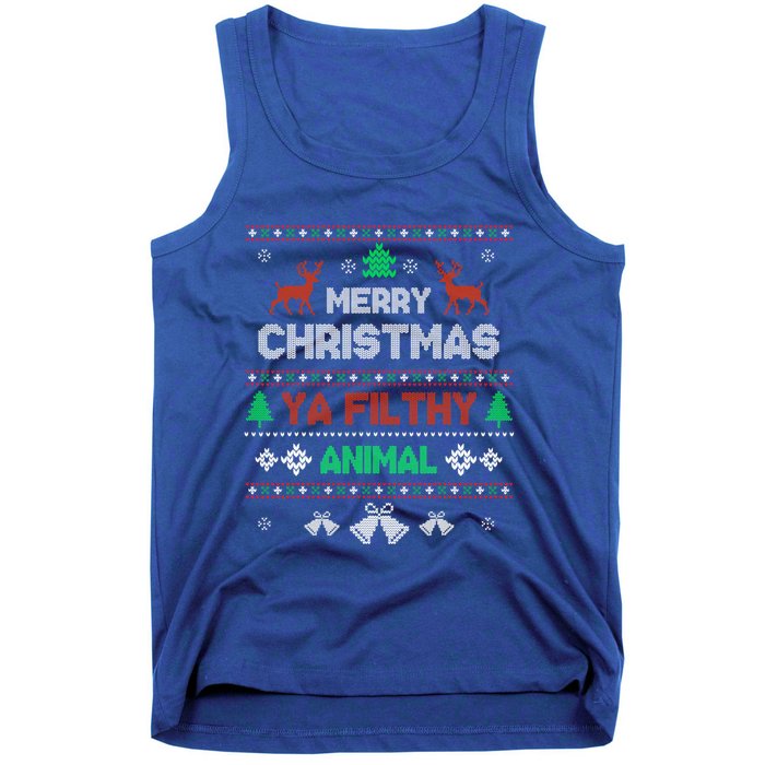 Funny Alone At Home Movies Merry Christmas You Filty Animal Gift Tank Top