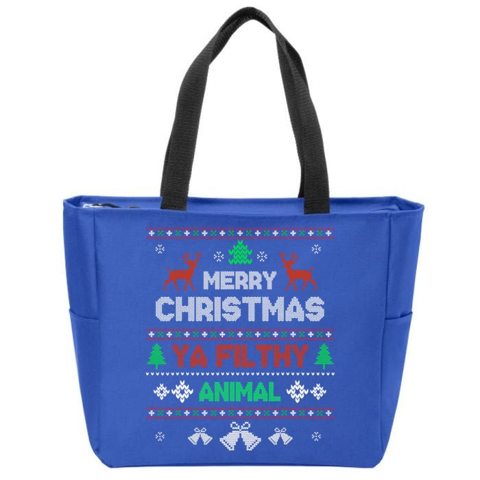 Funny Alone At Home Movies Merry Christmas You Filty Animal Gift Zip Tote Bag